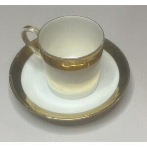 Theodore Haviland Limoges France Gold Band Mini CUP & SAUCER Vintage